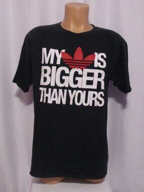 Adidas Originals Shirt Large Black My Trefoil Is Bigger Than Yours Tee Logo